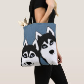 Huskies Allover Canvas tas (Dichtbij)