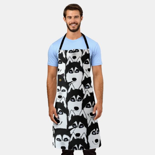 Huskies Allover Print Apron Schort (Gedragen)