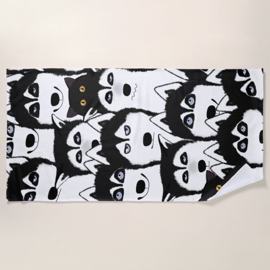 Huskies Beach Towel Strandlaken (Voorkant)
