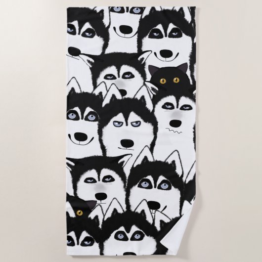 Huskies Beach Towel Strandlaken (Voorkant)