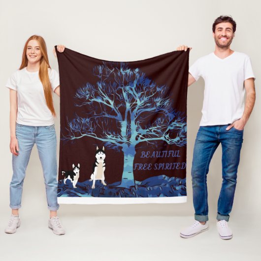 Huskies deken in zwart en blauw. (In situ)