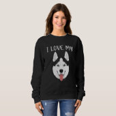 Huskies Dog Ik hou van mijn echtgenoot 6 Trui (Voorkant volledig)