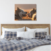 Huskies Dogs Foto Canvas Afdruk (Insitu (Slaapkamer))