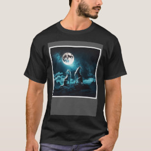 Huskies Huilen bij Maan Arctic Night Husky T-shirt