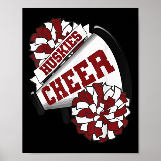Huskies juichen terug naar school cheerleading spi poster (Voorkant)