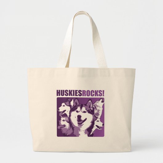 Huskies Rock! Grote Tote Bag (Voorkant)