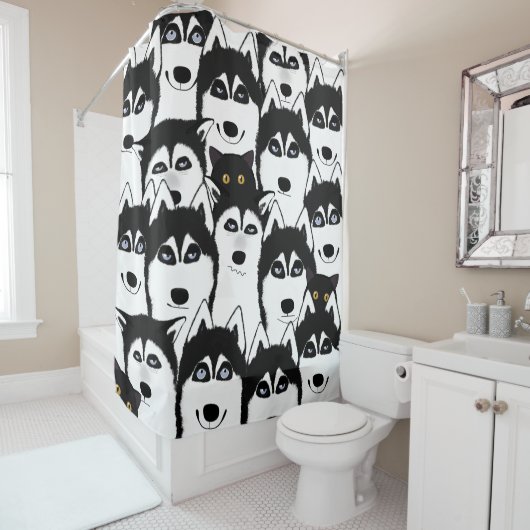 Huskies Shower Curtain Douchegordijn (In situ)