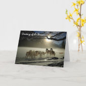 Huskies Sled Dogs Holiday Greeting Card Alaska Kaart (Gele Bloem)