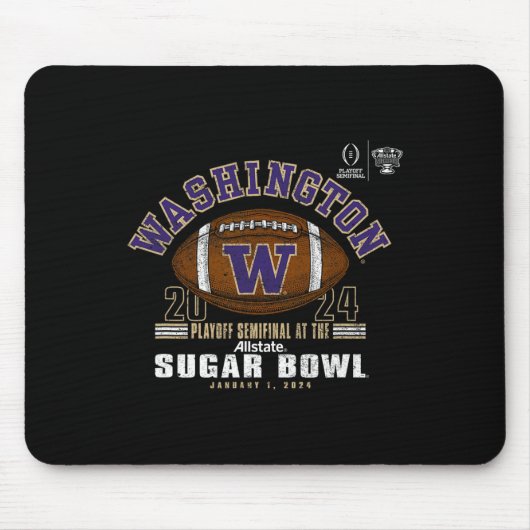 Huskies Sugar Bowl 2024 GVB Football Logo Muismat (Voorkant)