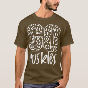 Huskies Team Mascot School Spirit Game Night Leopa T-shirt