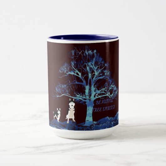 Huskies twee getinte koffie mok. mok (Midden)