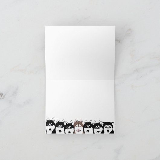 Huskies Wenskaart Kaart (Binnen)