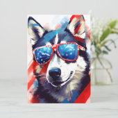 Husky 4 juli Onafhankelijkheidsdag Feestdagenkaart (Staand voorkant)