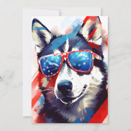 Husky 4 juli Onafhankelijkheidsdag Feestdagenkaart