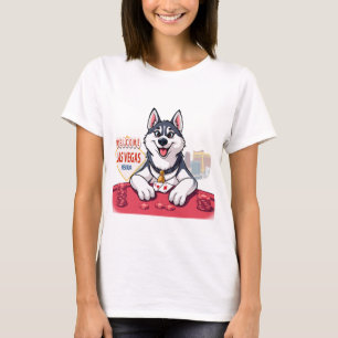 Husky aan het spelen van Poker Las Vegas Nevada T-shirt