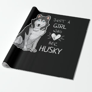 Husky   Alleen een meisje dat van haar Husky Dog h Cadeaupapier