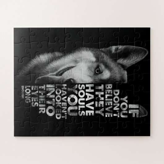 Husky als je niet gelooft dat ze zielen hebben T- Legpuzzel (Horizontaal)