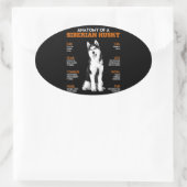Husky | Anatomie van Siberische heekhonden Ovale Sticker (Tas)