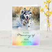 Husky aquarel hond verlies sympathie kaart (Gele Bloem)
