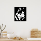 Husky Art Print Sled Dog Art Poster Husky Gifts (Keuken)