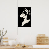 Husky Art Print Sled Dog Art Poster Malamute Gifts (Keuken)