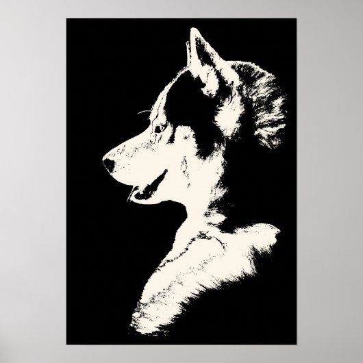 Husky Art Print Sled Dog Art Poster Malamute Gifts (Voorkant)