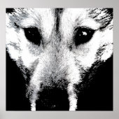 Husky Art Print Sled Dog Art Poster Wolf Pup Gifts (Voorkant)