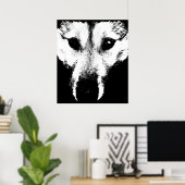 Husky Art Print Sled Dog Art Poster Wolf Pup Gifts (Thuiskantoor)