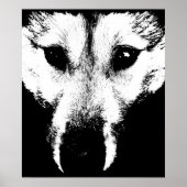 Husky Art Print Sled Dog Art Poster Wolf Pup Gifts (Voorkant)