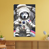 Husky Astronaut Canvas Print (Insitu (Woonkamer))