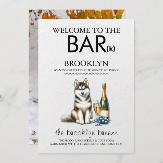 Husky Bar Menu (Voorkant / Achterkant)