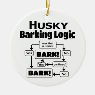 Husky Barking Logic Keramisch Ornament
