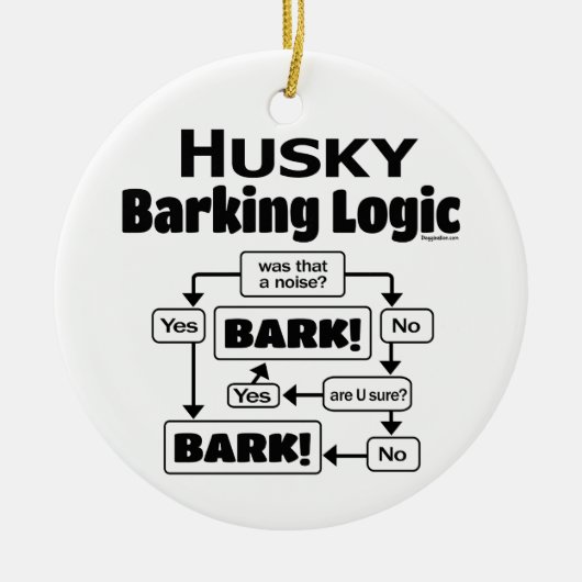 Husky Barking Logic Keramisch Ornament (Voorkant)