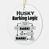 Husky Barking Logic Keramisch Ornament (Links)