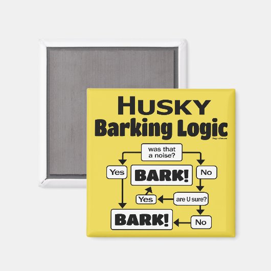 Husky Barking Logic Magneet (Voorkant / Achterkant)