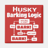 Husky Barking Logic Magneet (Voorkant)