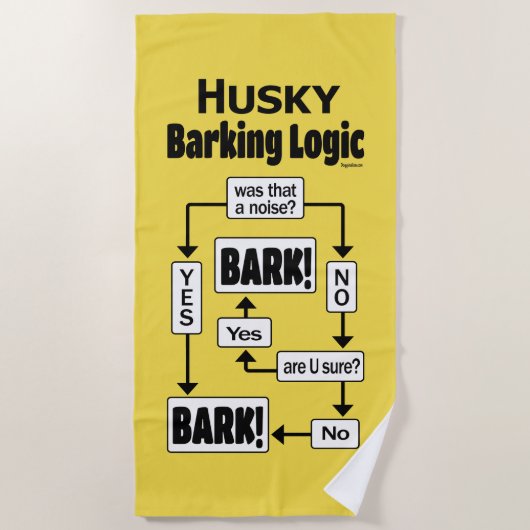 Husky Barking Logic Strandlaken (Voorkant)