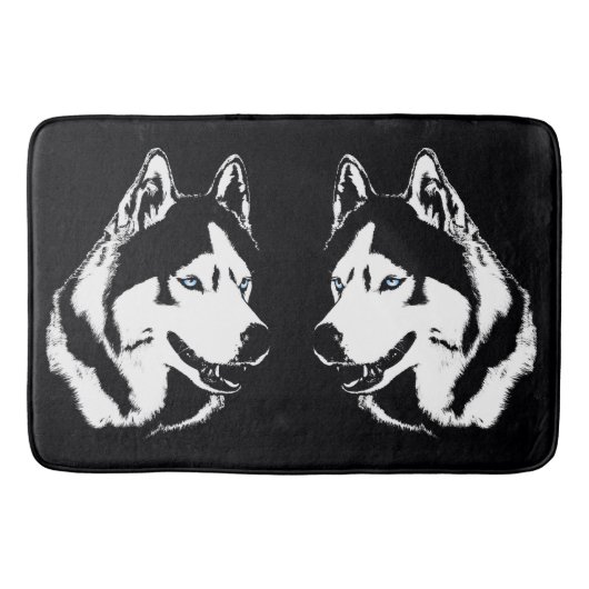 Husky Bathmat Husky Malamute Bath Decor Badmat (Voorkant)