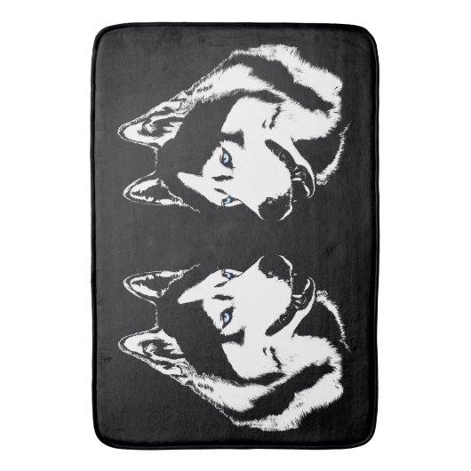 Husky Bathmat Husky Malamute Bath Decor Badmat (Voorkant Verticaal)