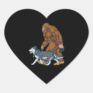 Husky Bigfoot Dog Walk Siberian Husky Sasquatch Hart Sticker