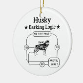 Husky blaffende logica grappige Siberische hond sa Keramisch Ornament (Links)
