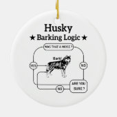Husky blaffende logica grappige Siberische hond sa Keramisch Ornament (Achterkant)