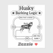 Husky blaffende logica grappige Siberische hond sa Sticker (Vel)
