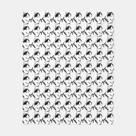 Husky Blanket Siberian Husky Sled Dog Blankets Bla Fleece Deken (Voorkant)