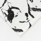 Husky Blanket Siberian Husky Sled Dog Blankets Bla Fleece Deken (Hoek)