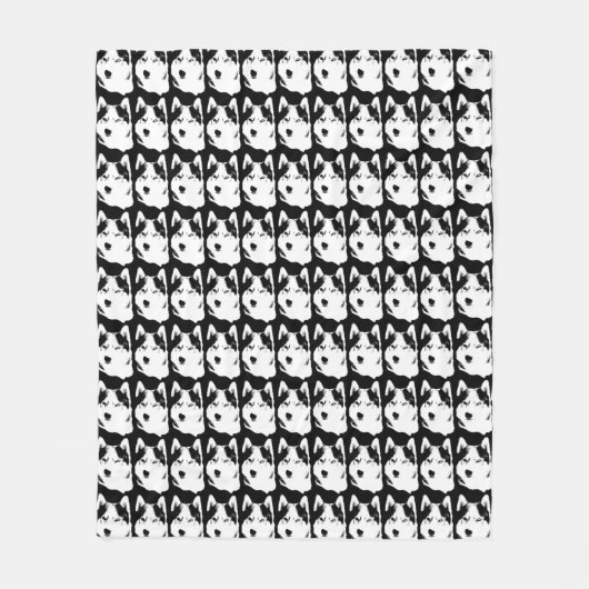 Husky Blanket Siberian Husky Sled Dog Blankets Bla Fleece Deken (Voorkant)