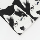 Husky Blanket Siberian Husky Sled Dog Blankets Bla Fleece Deken (Hoek)