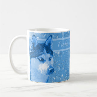 Husky blau Frohe Weihnachten Daddy Koffiemok
