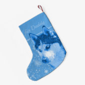 Husky blau Frohe Weihnachten für Daddy Kleine Kerstsok (Achterkant (Hangend))