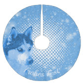 HUSKY blau Frohes Fest Kerstboom Rok (Voorkant)